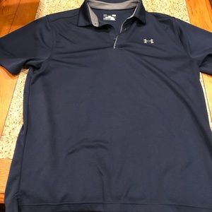 Navy UA performance polo with grey accents, XL